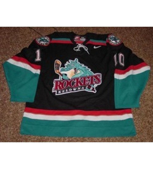 Custom WHL Kelowna Rockets 99 00 Chris Di Ubaldo Road Hockey Jersey Black